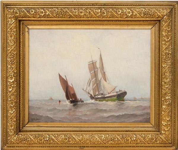 Sailing Ships In Rough Seas - view 1