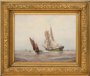 Sailing Ships In Rough Seas by Johnson, Marshall