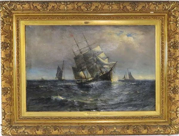 Three-masted Ship, Full Sail - view 1