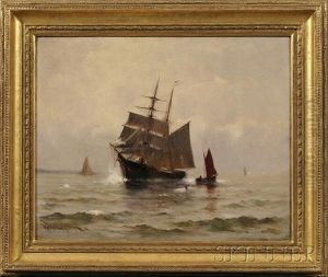 Ship Heading Into Harbor by Johnson, Marshall