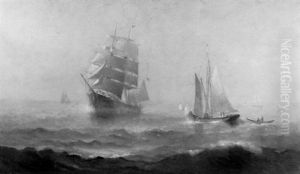 Out Of The Fog - Animated Marine Scene With Sailing Vessels by Johnson, Marshall
