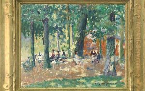 Picnic In The Park; River Scene (2 Works) by Morton Johnson