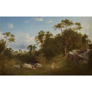 Landscape With Mansion In The Distance by David Johnson