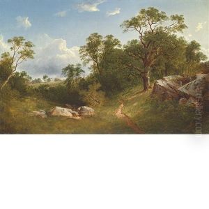 Landscape (white Mansion In The Distance) by David Johnson