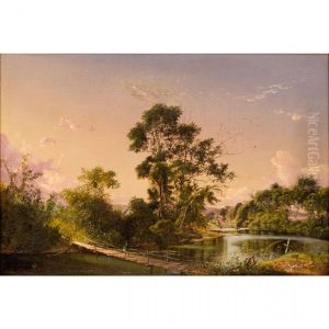 Sunset On The Unadilla River, New York by David Johnson