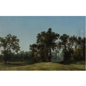 Young Elms (mrs. David Johnson Sitting Under A Tree) by David Johnson