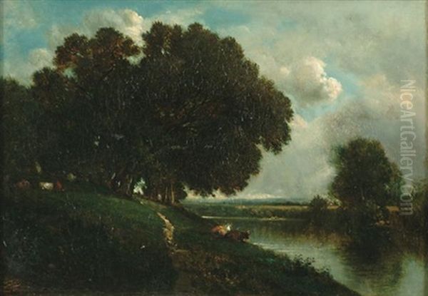 Cattle By A River - view 1
