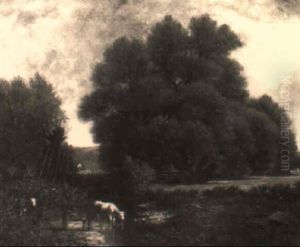 Landscape With Cows by David Johnson