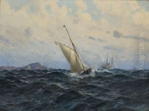 Sailing Boat And Steamer