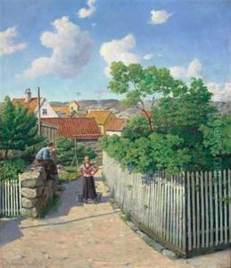 Midtsommer, Motiv Fra Skudenaes by Hjalmar Johnssen