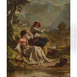 Peggy And Jennie, Gentle Shepherd by Alexander Johnston