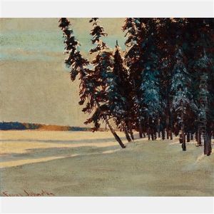 Lengthening Shadows, Late Afternoon, Onoman Lake Near Tashota Gold Fields by Francis Hans Johnston