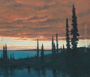 Midnight Sun, June Midnight, Great Bear Lake N.w.t. by Francis Hans Johnston