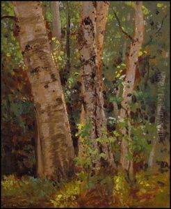 Group Of Birches by Francis Hans Johnston