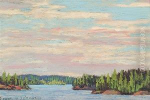 Through The Channel, Bryce's Island On The Right, Lake Of The Woods by Francis Hans Johnston