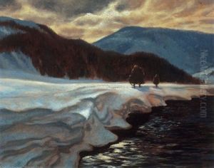 Snowy Riverbank On A Winter's Day Snowy Riverbank On A Winter's Day