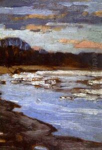 Ice In The Assiniboine by Francis Hans Johnston