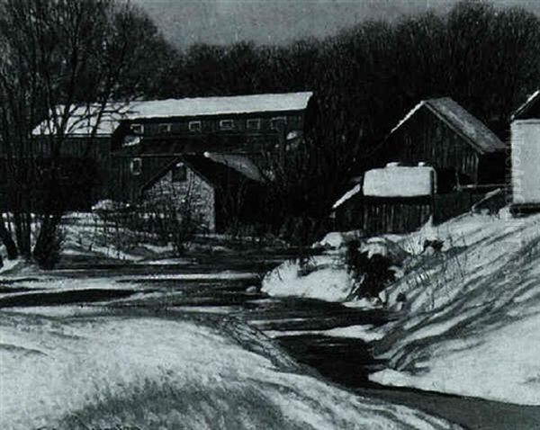 Winter Landscape With Mill - view 1