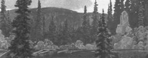 Canadian Lake Scene by Francis Hans Johnston