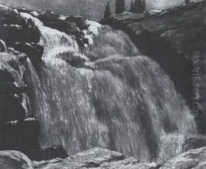 Athabaska Falls In Moonlight by Francis Hans Johnston