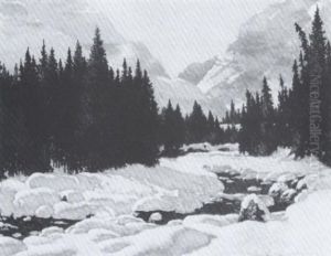 The Open Stream, Jasper Park, Alberta by Francis Hans Johnston