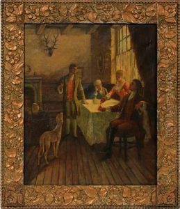 Depicting Figures Gathered In The Home.
