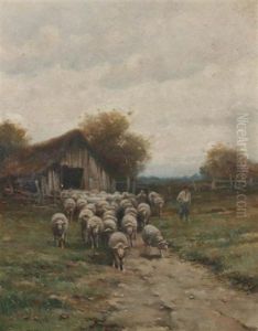 The Sheep Fold by Reuben Le Grande Johnston