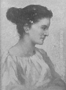 Head Of Greek Girl by Reuben Le Grande Johnston