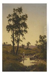 Fetching Water From The Creek, 1879 by Henry James Johnstone