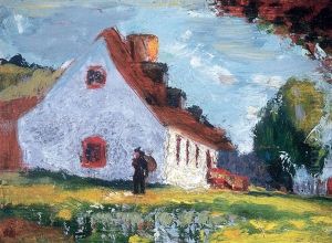 White Farmhouse - Summer by John Young Johnstone