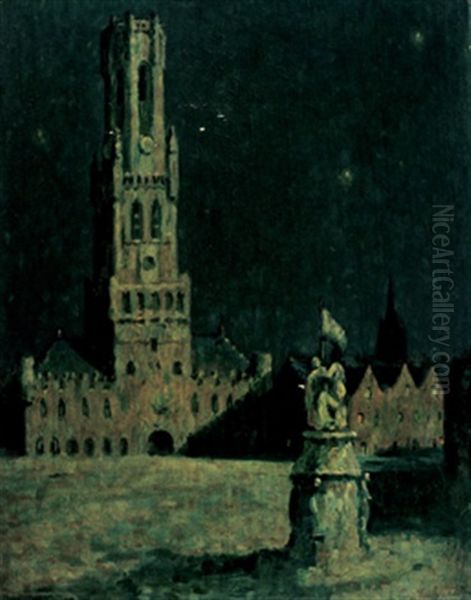 The Belfry, Bruges, By Moonlight - view 1