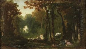 Le Repos En Foret De Fontainebleau by Dominique-Adolphe Grenet de Joigny