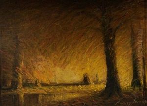 Kentucky Beech Trees By A River by Harvey Joiner