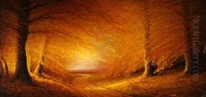 Autumn Landscape With Trees by Harvey Joiner