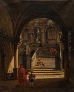 Venise, Le Grand Escalier Du Palais Des Doges