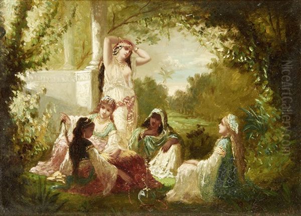 Oriental Beauties In A Garden - view 1