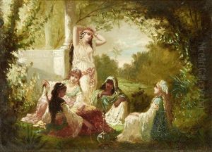Oriental Beauties In A Garden by Antoine-Victor-Edmond Joinville
