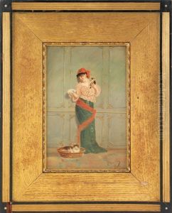 Interior Of A Woman With Kittens