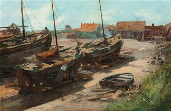 Barges On The Wharf Of Scheveningen - view 1