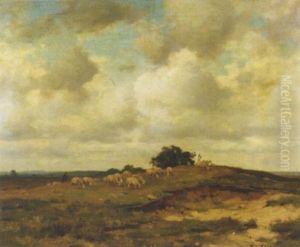 Leading The Flock Over The Heath by Joseph Gerardus van Jole
