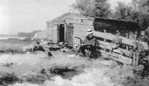 Artist At Work Beside A Chicken Coop by Joseph Gerardus van Jole