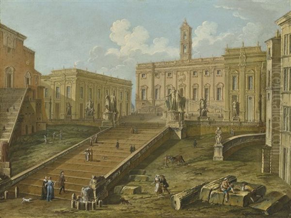 The Campidoglio, Rome, With The Church Of Santa Maria In Aracoeli - view 1