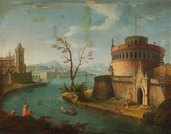An Italianate Capriccio River Landscape - view 1