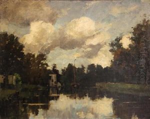 The River Vecht In Breukelen, Netherlands by Nicolaas Bastert