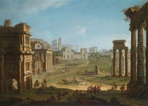Der Campo Vaccino In Rom by Antonio Joli