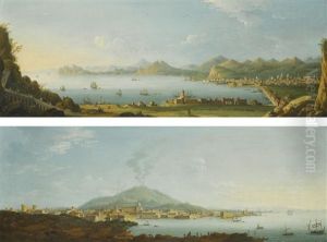 A Panoramic View Of Catania, With Etna Beyond And A Panoramic View Of Palermo (pair) A Panoramic View Of Catania, With Etna Beyond And A Panoramic View Of Palermo (pair)