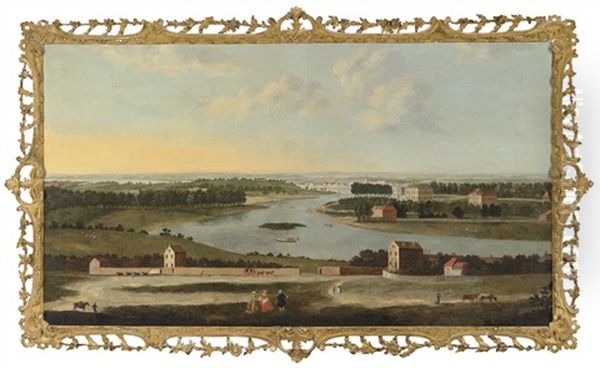 View Of The Thames From Richmond Hill, With Figures In The Foreground - view 1