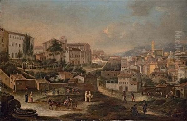 A View Of Rome From The Monti, Looking West, With San Francesco Di Paula And The Torre Margani On The Left, The Madonna Dei Monti On The Right And The Campidoglio - view 1