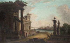 A Venetian Architectural Capriccio With Figures