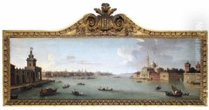 Venice, A View Of The Bacino Di San Marco From The Entrance Of The Giudecca, With The Punta Della Dogana And The Church Of San Giorgio Maggiore by Antonio Joli